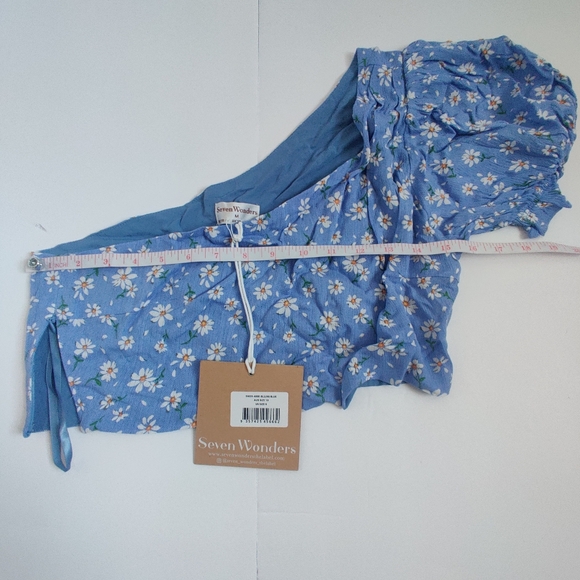 🆕 Seven Wonders Floral boho Bohemian One-Shoulder Puff Sleeve Crop Top_XS/M/XL - Picture 8 of 9